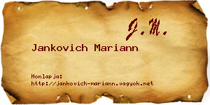 Jankovich Mariann névjegykártya