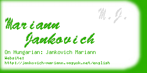 mariann jankovich business card